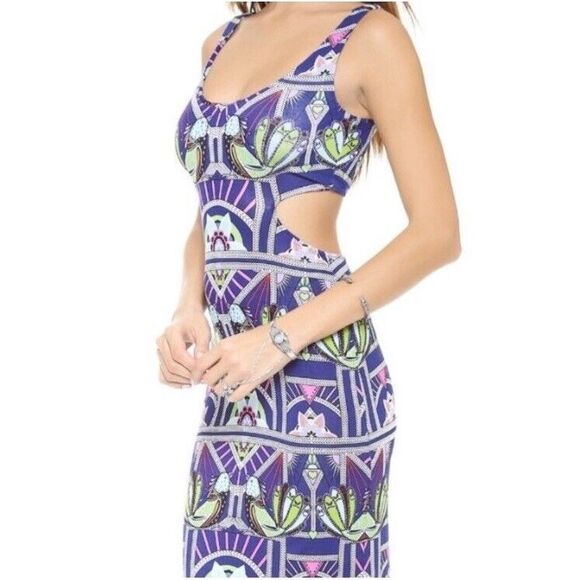 MARA HOFFMAN Modal Cut-Out Maxi Dress in Anada Navy Beach Cover-Up Resort Wear M - Picture 6 of 10